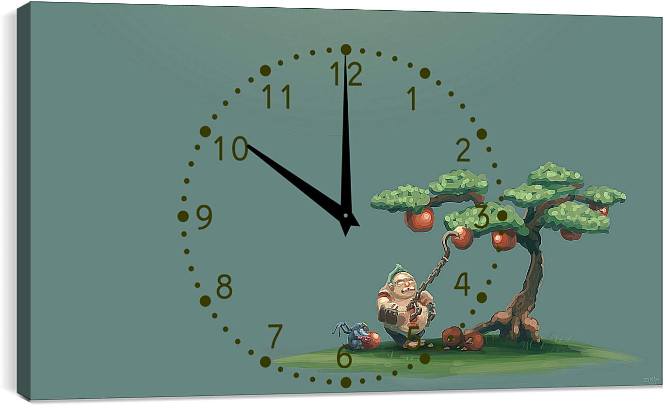 Часы картина - pudge, dota 2, art