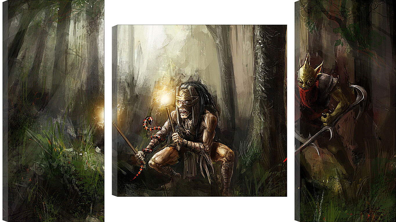 Модульная картина - bounty hunter, shadow shaman, dota 2