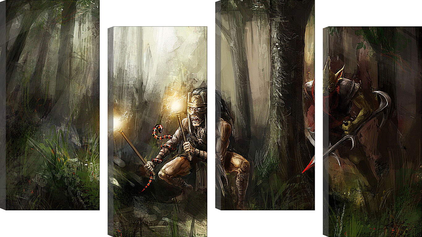 Модульная картина - bounty hunter, shadow shaman, dota 2