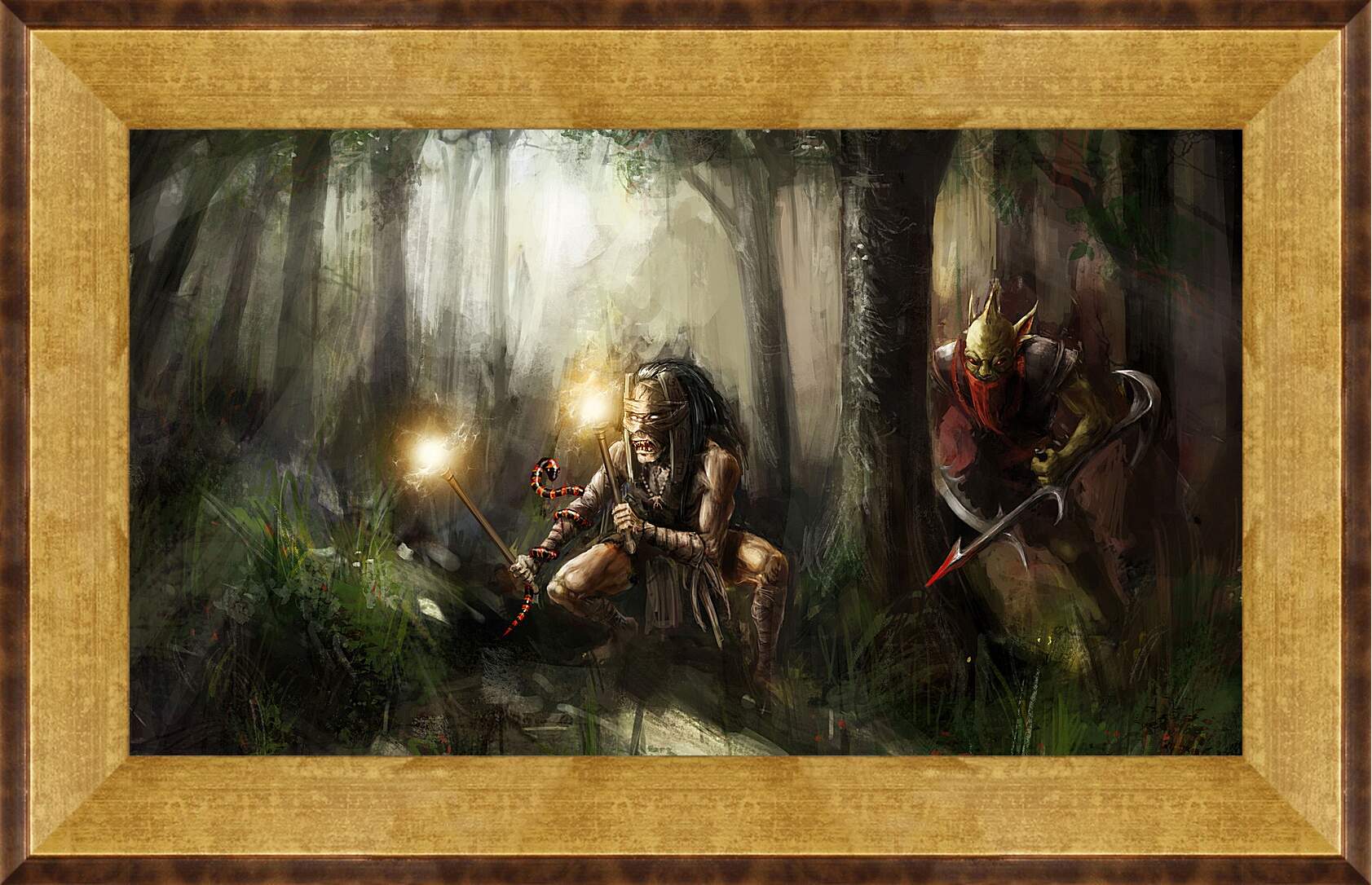Картина в раме - bounty hunter, shadow shaman, dota 2