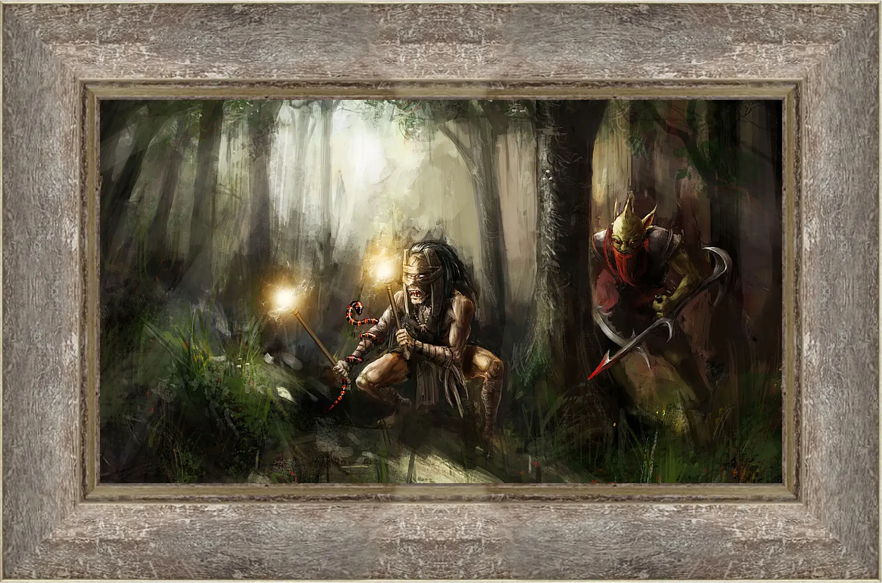 Картина в раме - bounty hunter, shadow shaman, dota 2