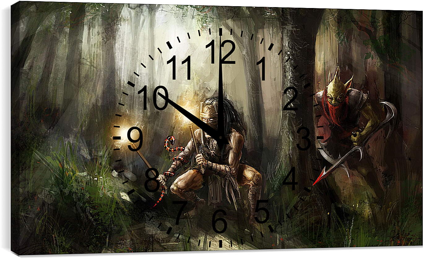 Часы картина - bounty hunter, shadow shaman, dota 2