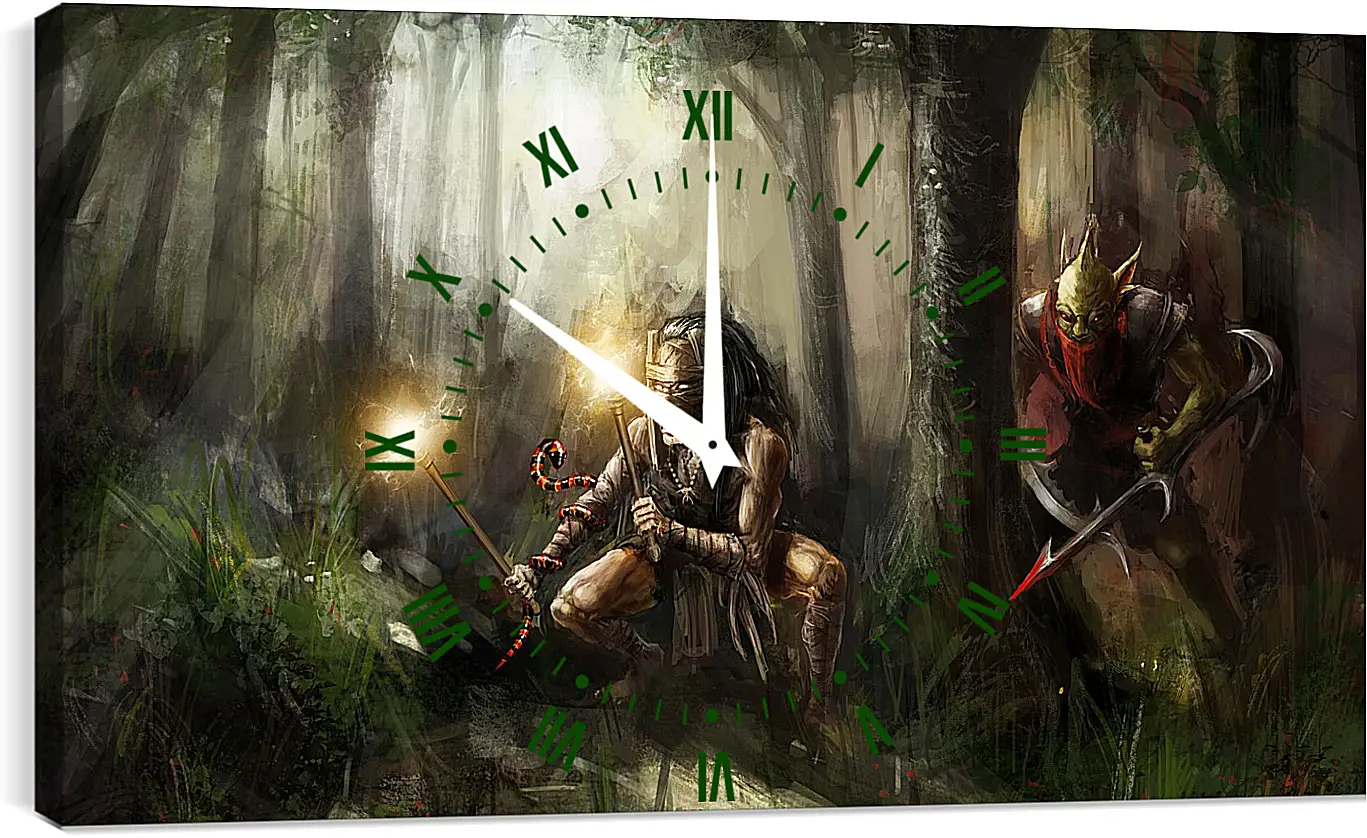 Часы картина - bounty hunter, shadow shaman, dota 2