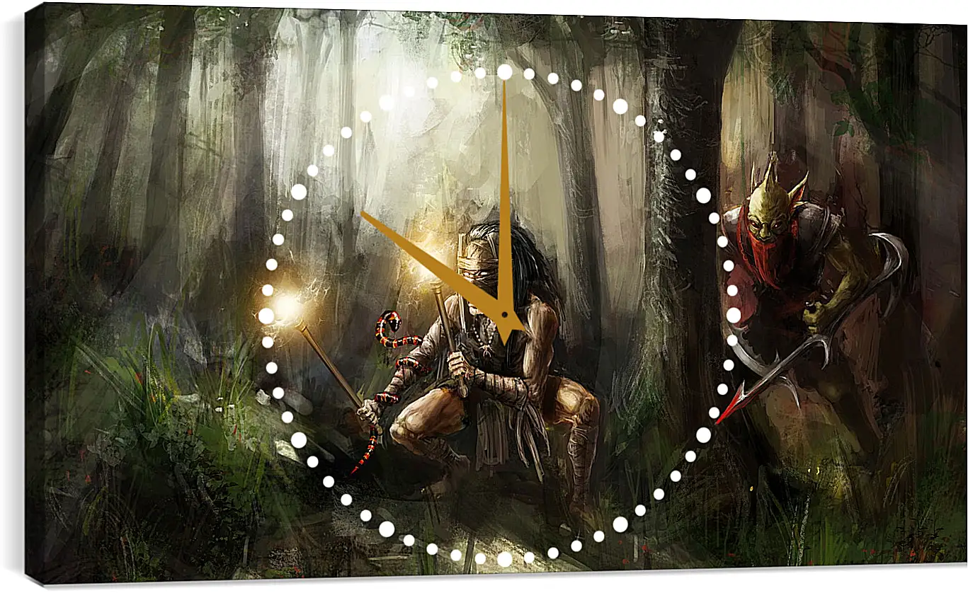 Часы картина - bounty hunter, shadow shaman, dota 2