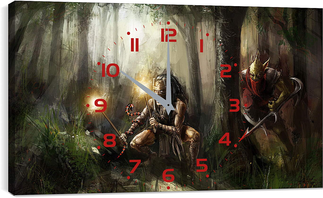 Часы картина - bounty hunter, shadow shaman, dota 2