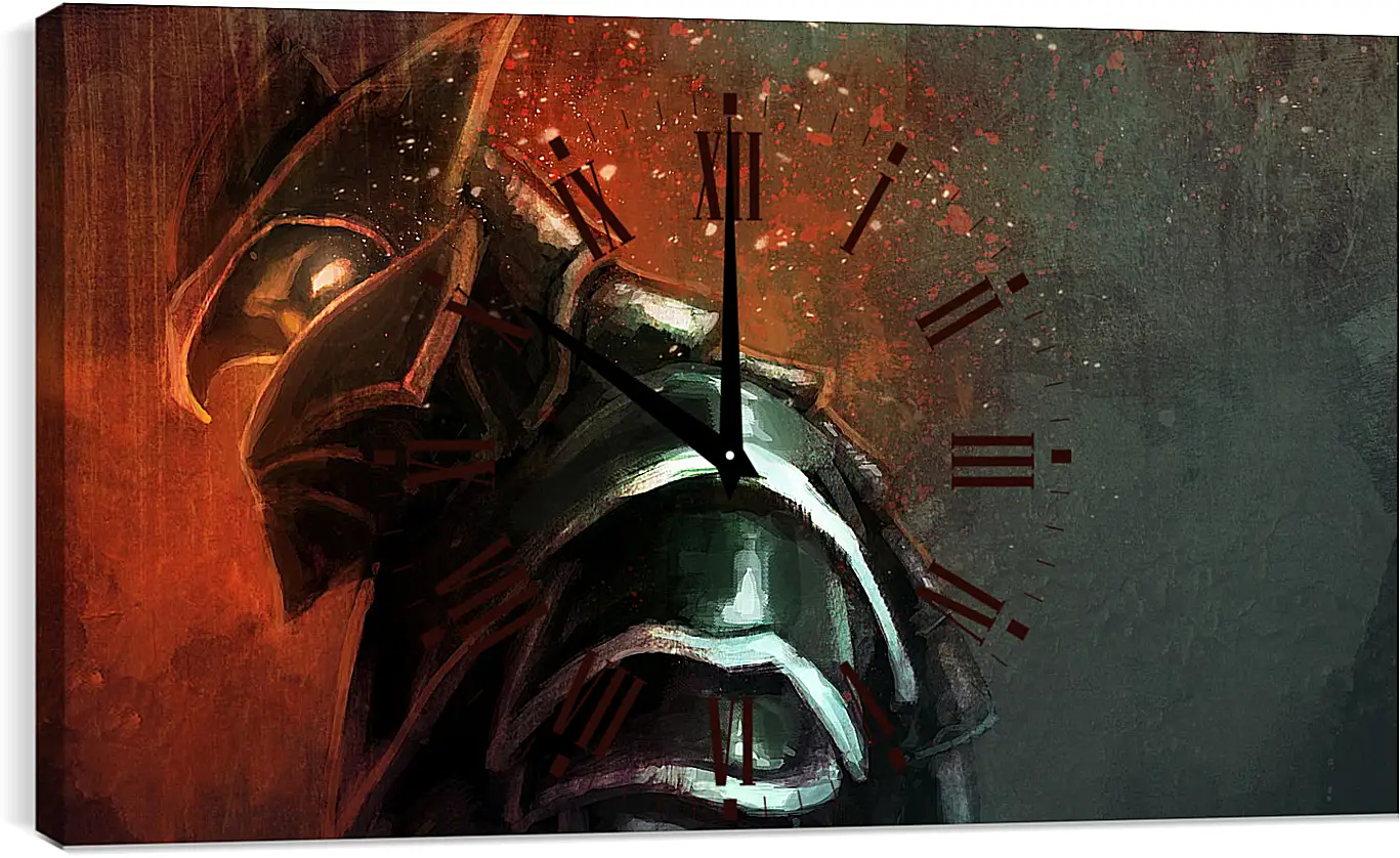 Часы картина - dragon wakes, dota 2, art