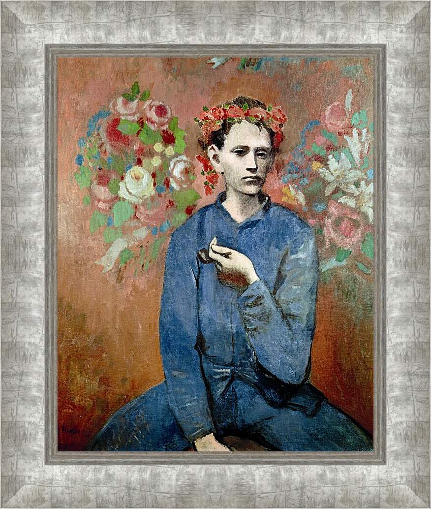 Картина в раме - Мальчик с трубкой. Пабло Пикассо
