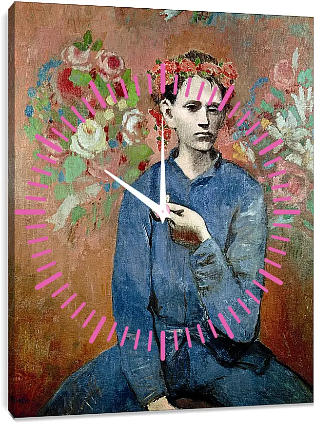 Часы картина - Мальчик с трубкой. Пабло Пикассо