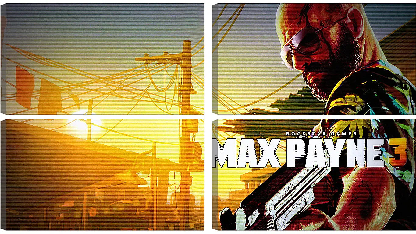 Модульная картина - max payne 3, weapon, pistol
