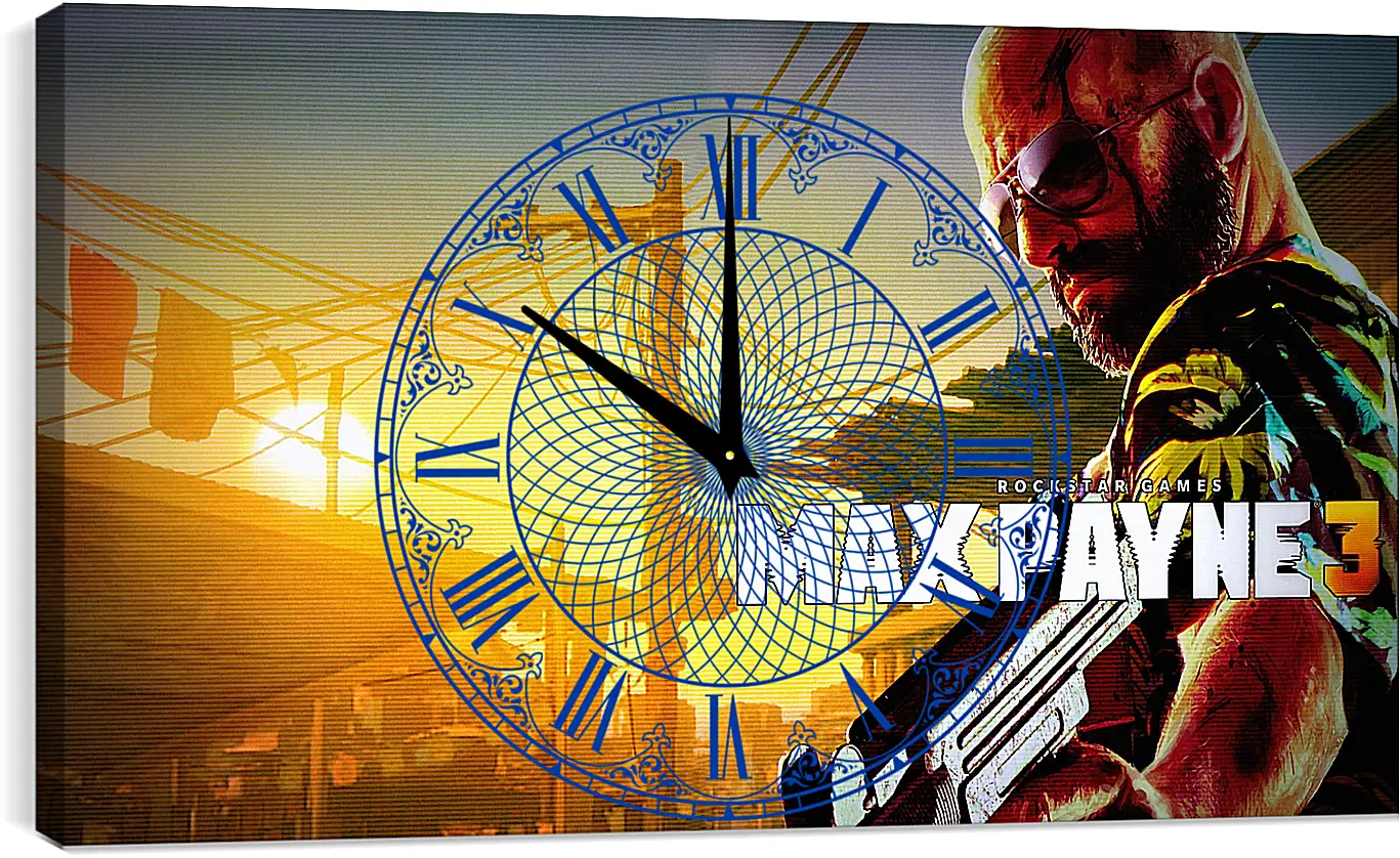Часы картина - max payne 3, weapon, pistol
