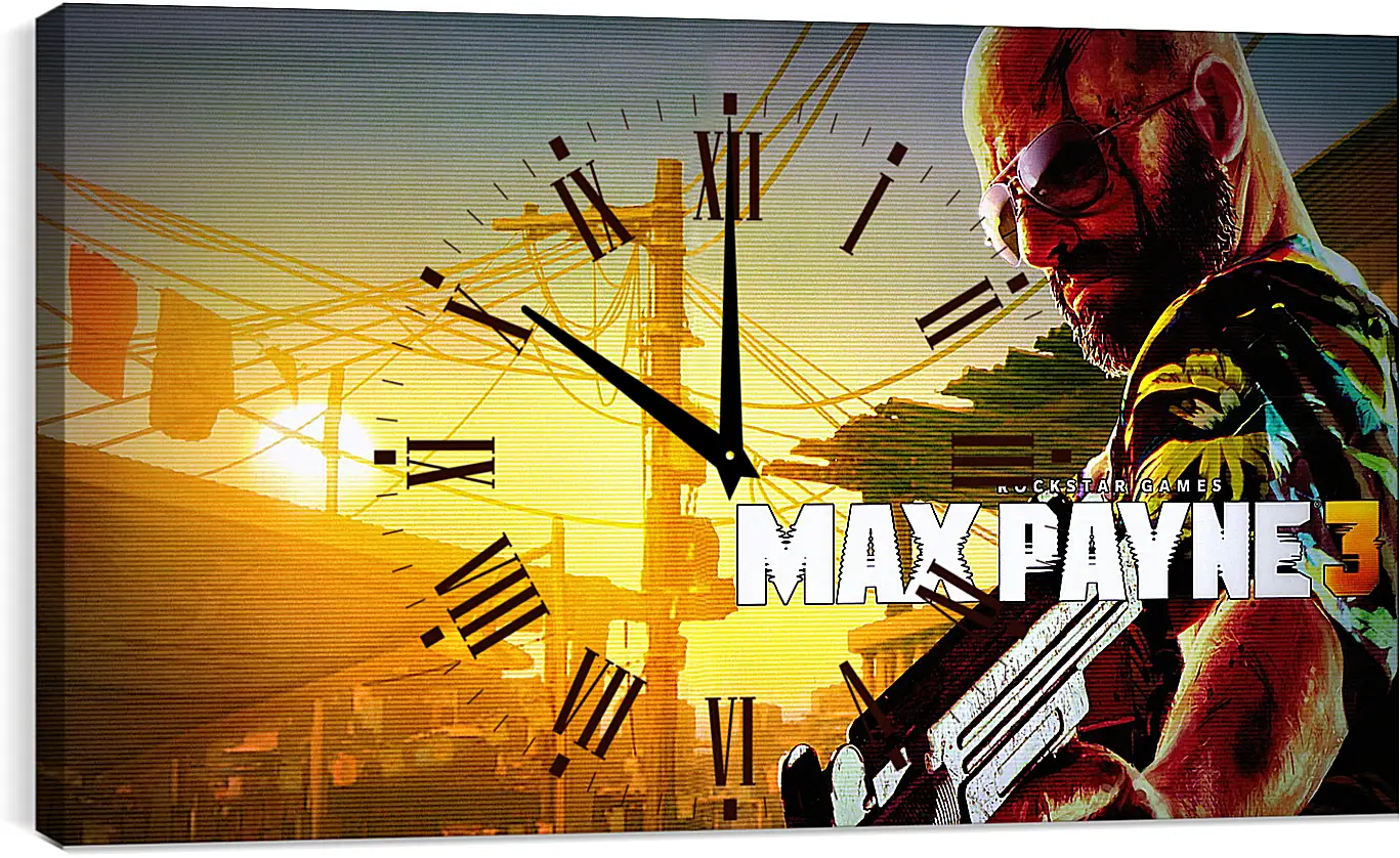 Часы картина - max payne 3, weapon, pistol
