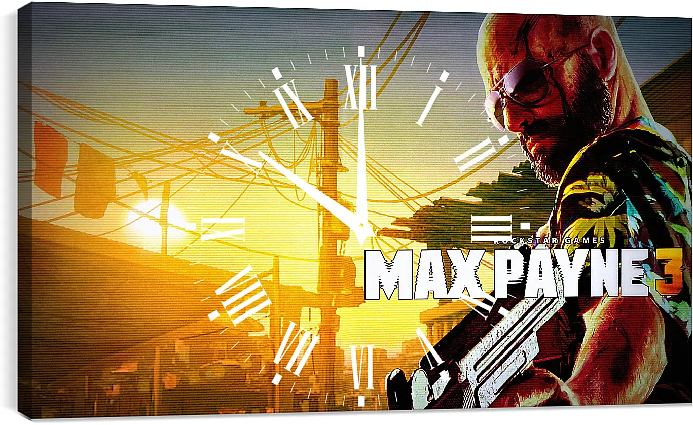 Часы картина - max payne 3, weapon, pistol
