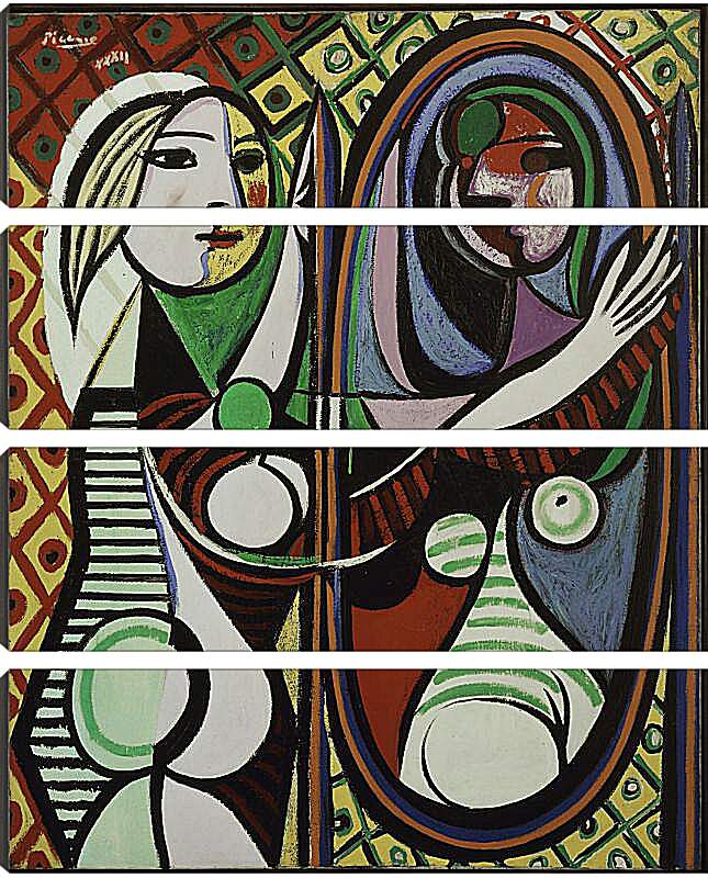 Модульная картина - Девушка перед зеркалом. Пабло Пикассо
