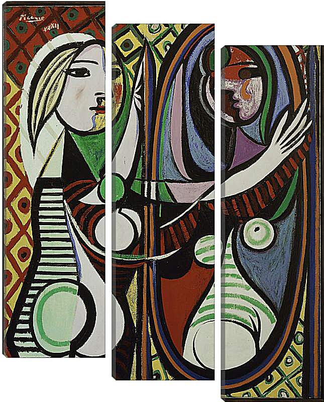 Модульная картина - Девушка перед зеркалом. Пабло Пикассо
