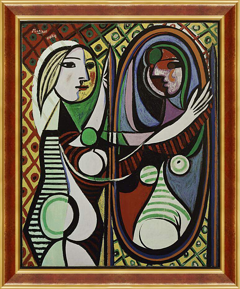 Картина в раме - Девушка перед зеркалом. Пабло Пикассо
