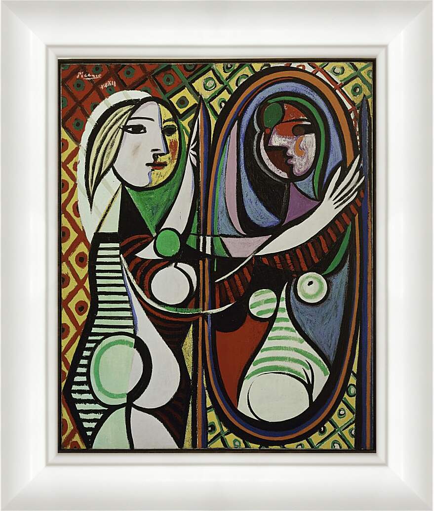 Картина в раме - Девушка перед зеркалом. Пабло Пикассо
