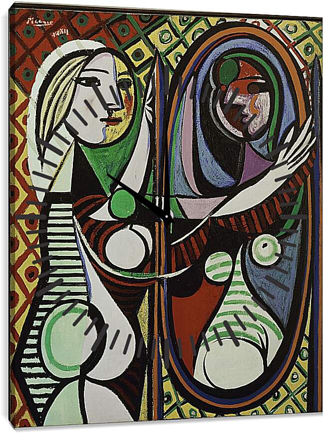 Часы картина - Девушка перед зеркалом. Пабло Пикассо
