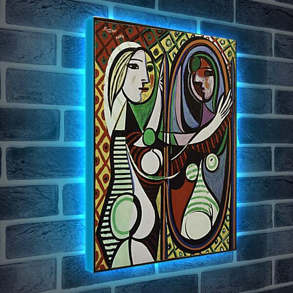 Лайтбокс световая панель - Девушка перед зеркалом. Пабло Пикассо
