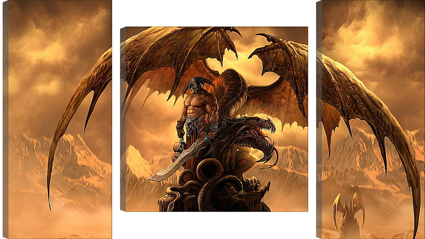Модульная картина - dragons eternity, dragon, art
