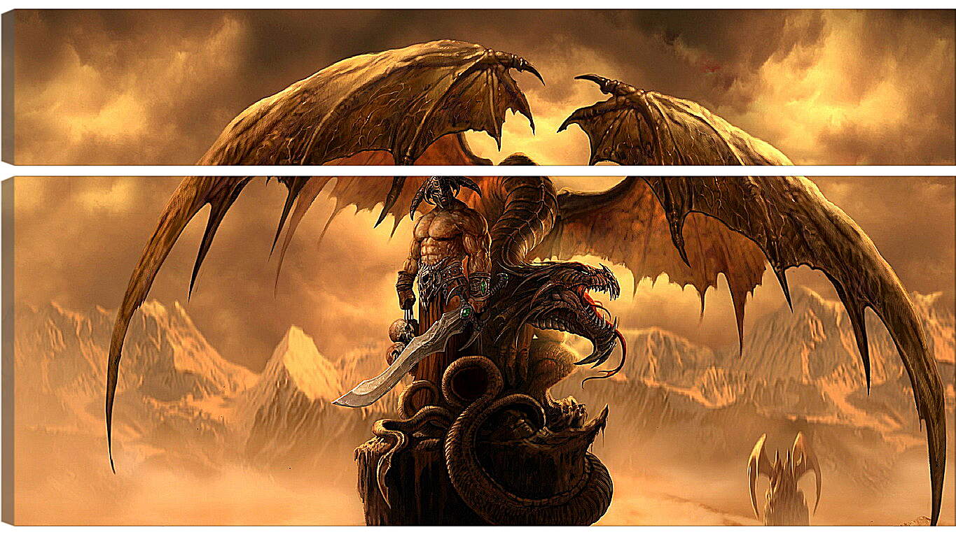Модульная картина - dragons eternity, dragon, art
