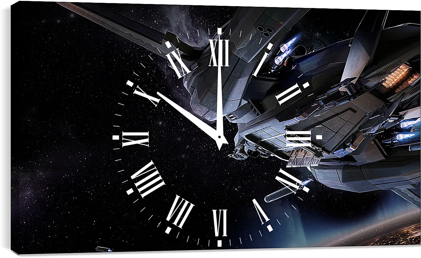 Часы картина - star citizen, vanguard, fighter
