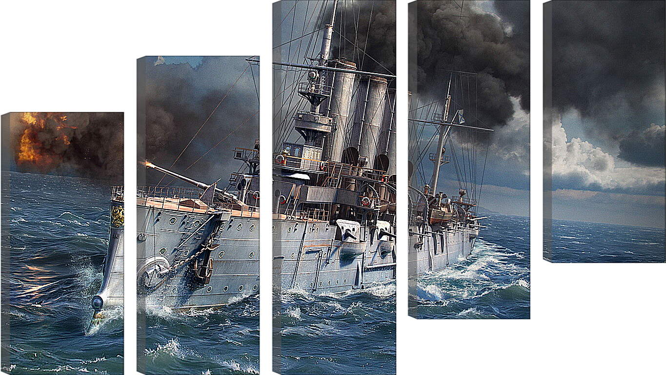 Модульная картина - world of warships, ship, sea