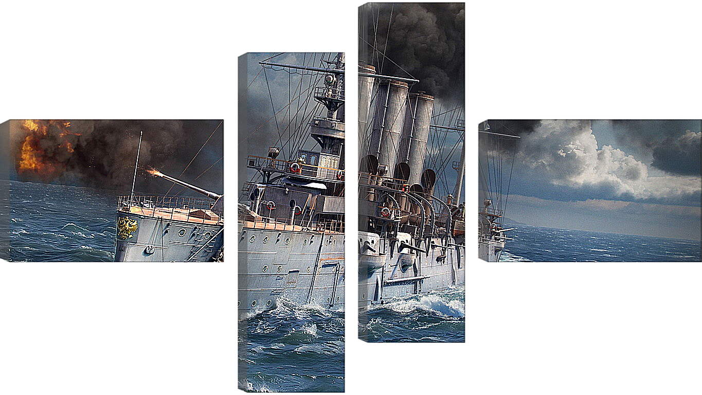 Модульная картина - world of warships, ship, sea