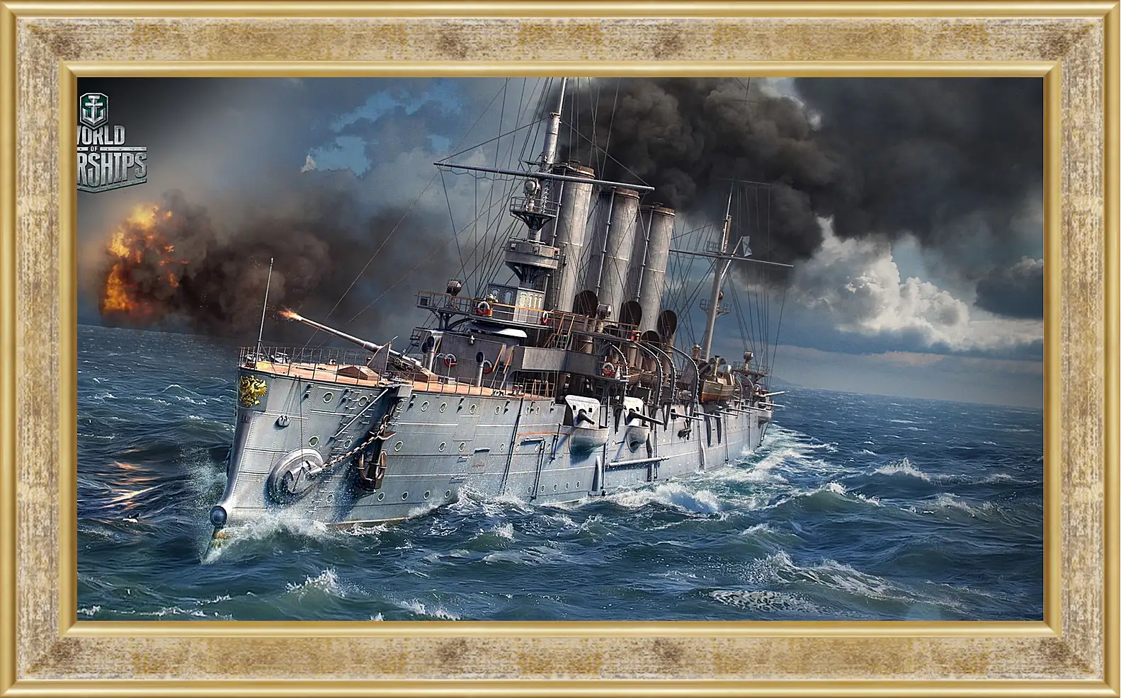 Картина в раме - world of warships, ship, sea