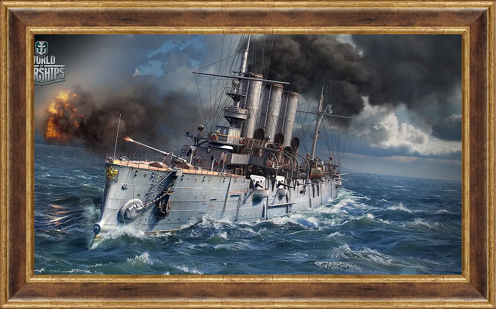 Картина в раме - world of warships, ship, sea