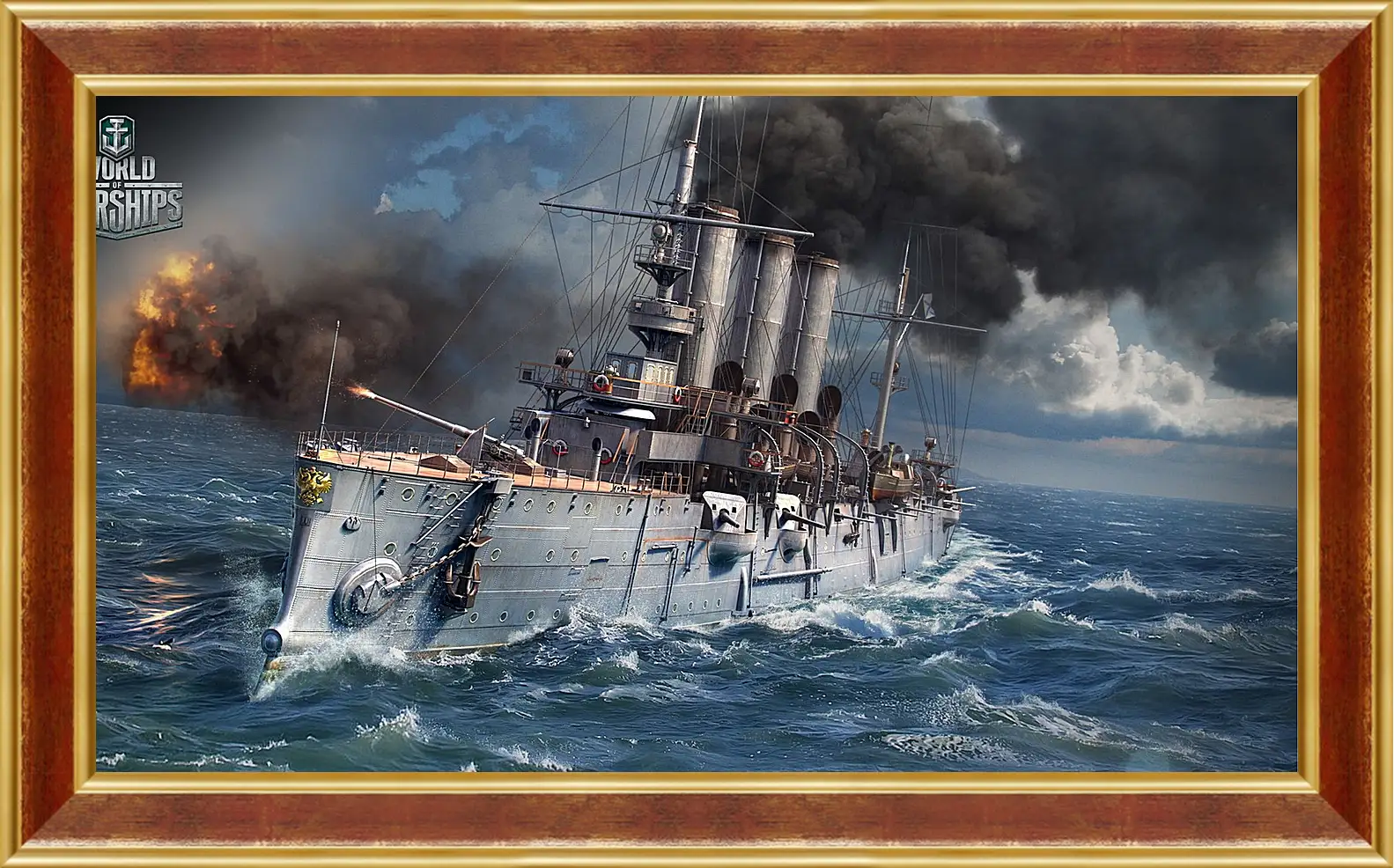 Картина в раме - world of warships, ship, sea