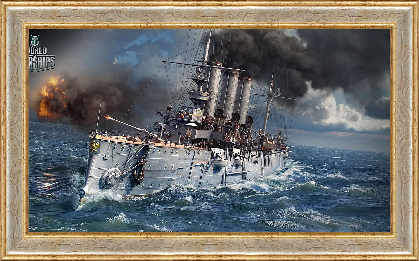 Картина в раме - world of warships, ship, sea