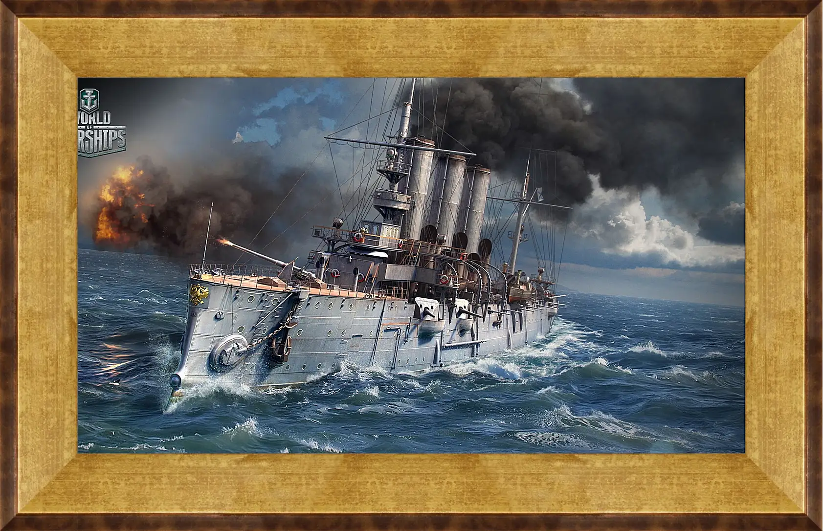 Картина в раме - world of warships, ship, sea