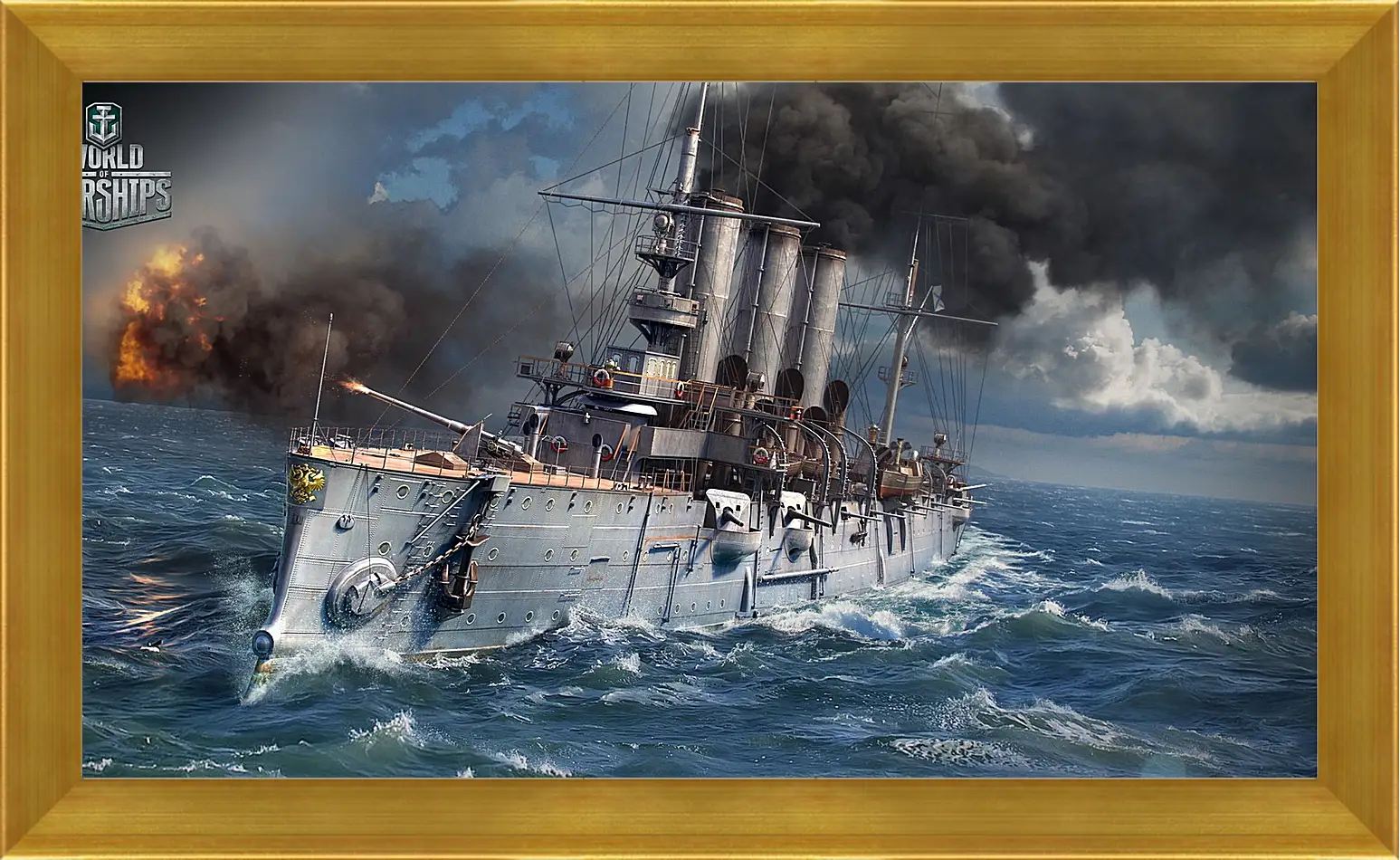 Картина в раме - world of warships, ship, sea