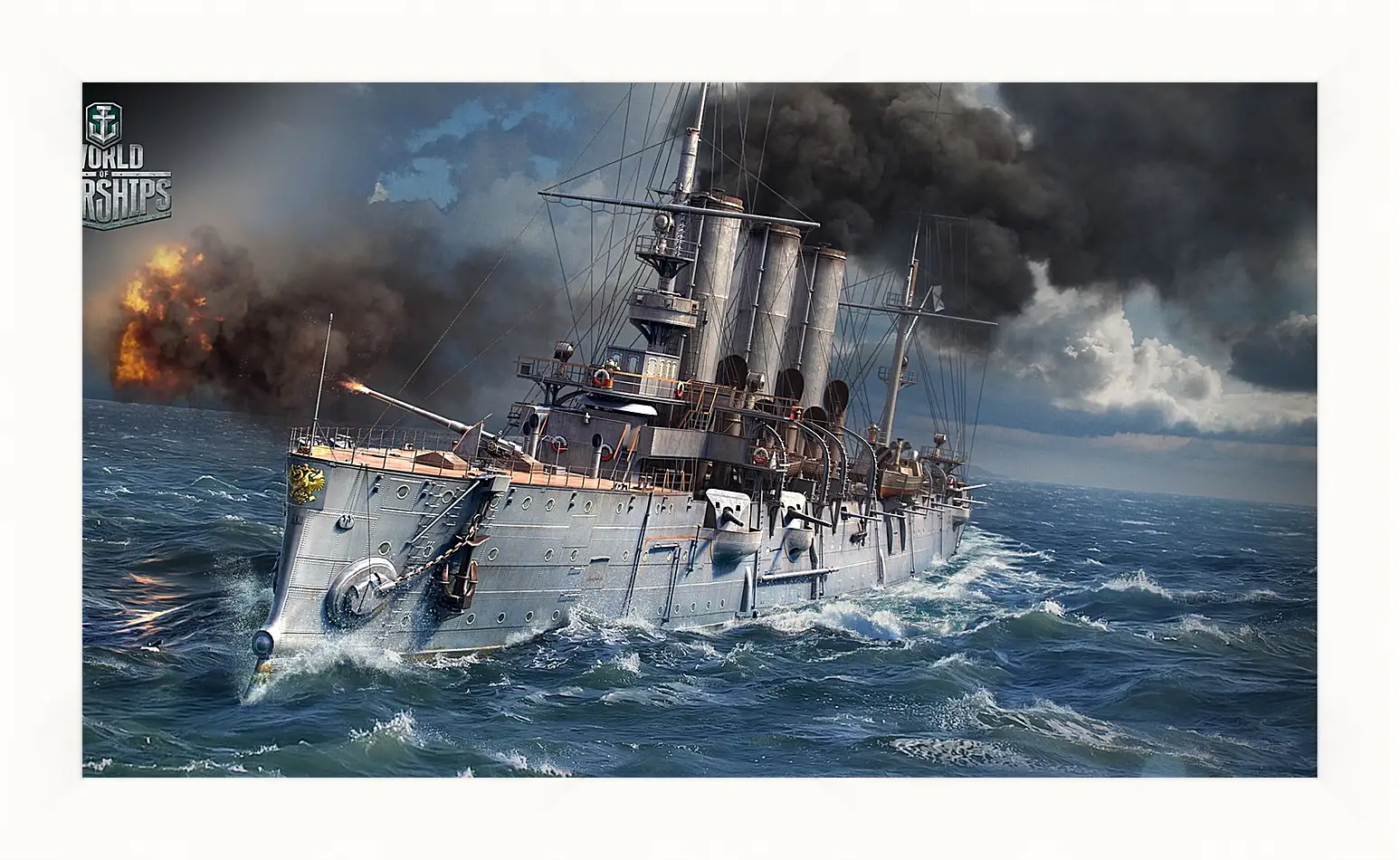 Картина в раме - world of warships, ship, sea