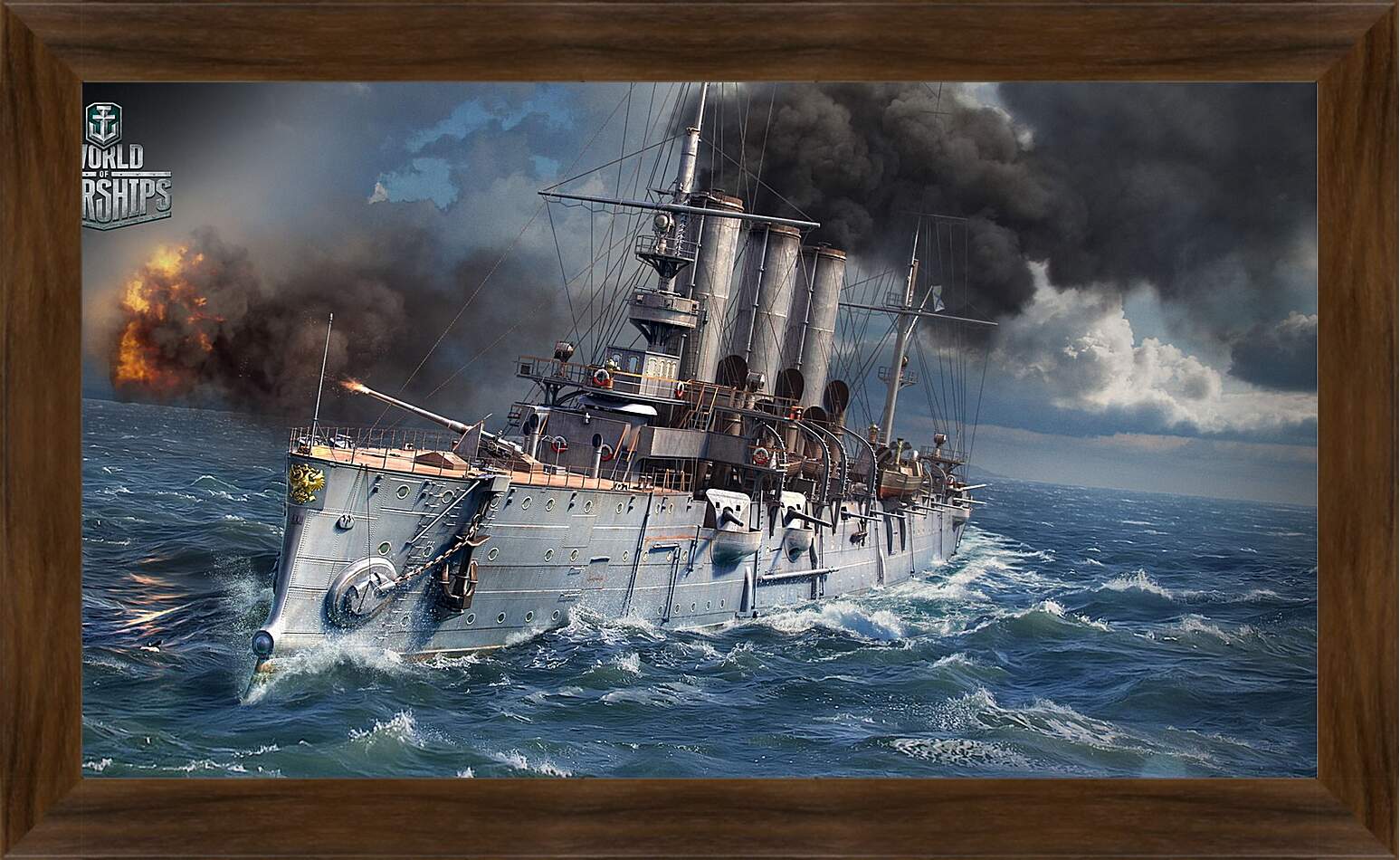 Картина в раме - world of warships, ship, sea