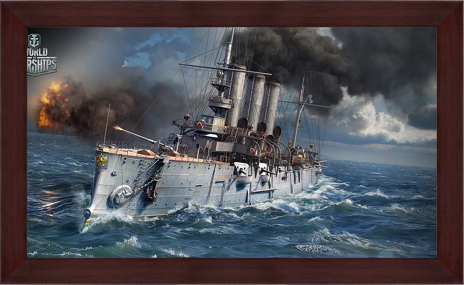 Картина в раме - world of warships, ship, sea