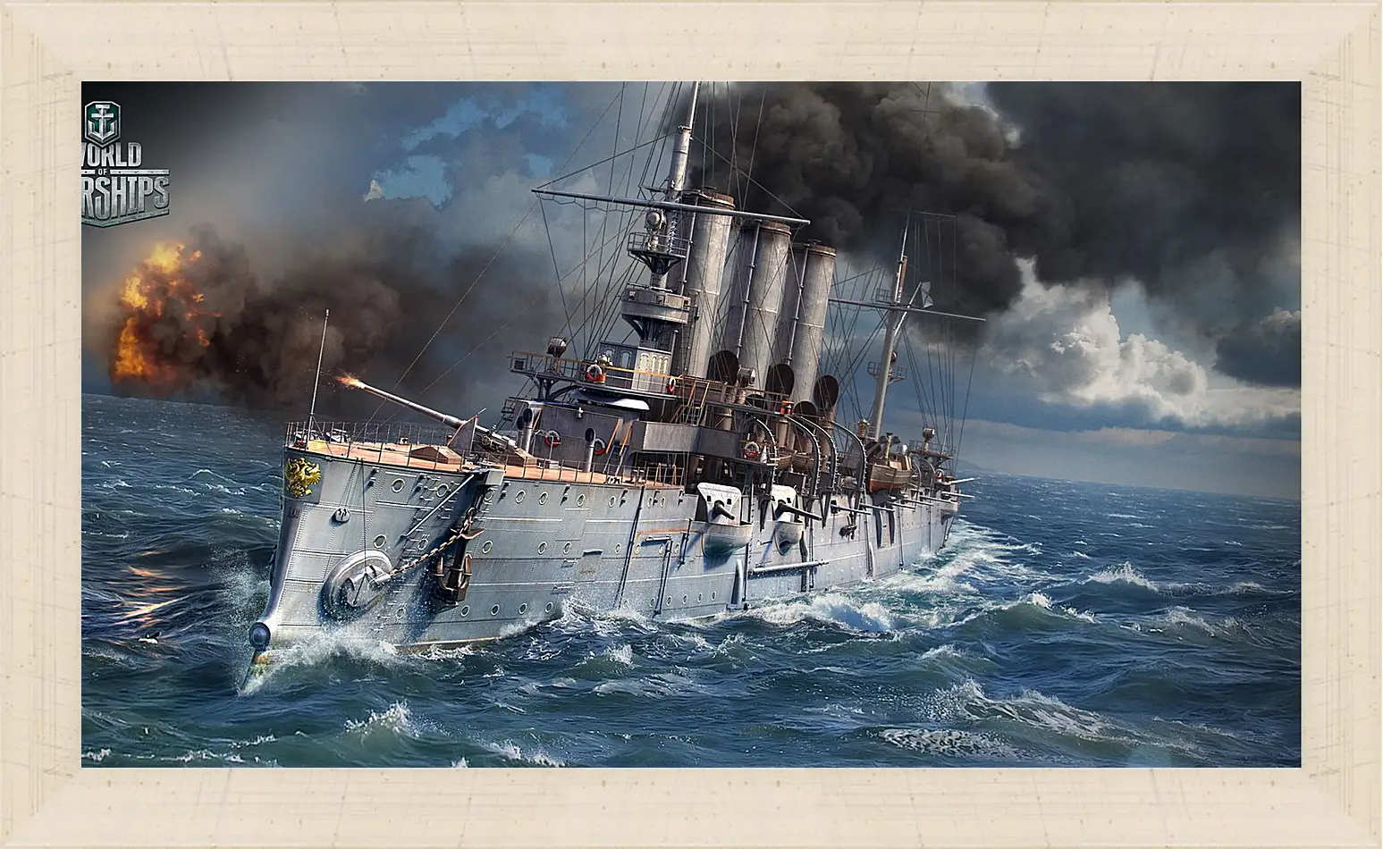 Картина в раме - world of warships, ship, sea