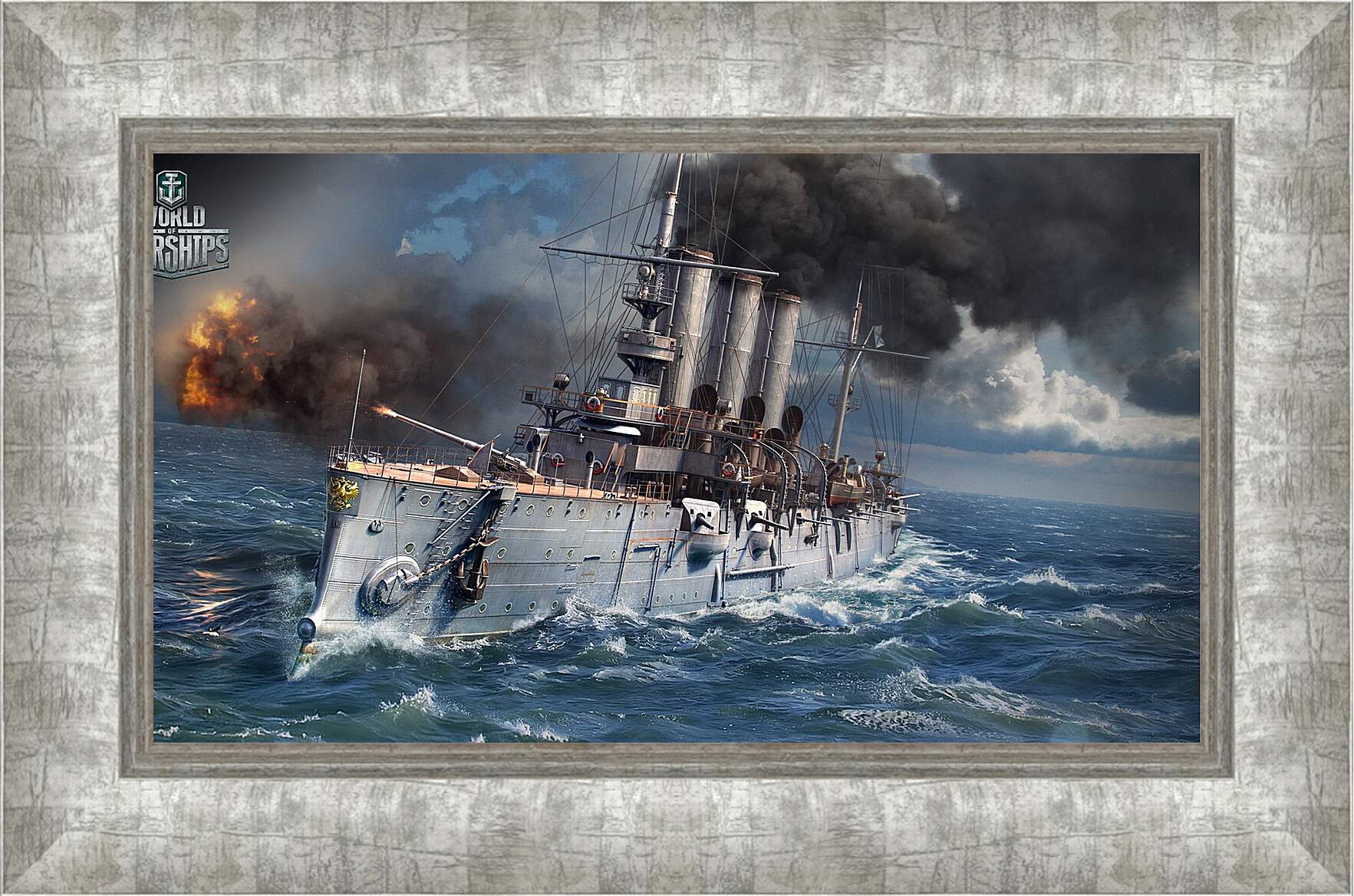 Картина в раме - world of warships, ship, sea