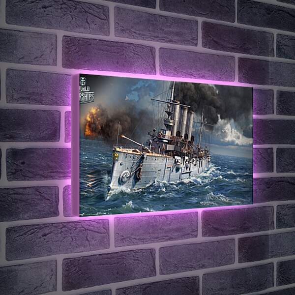 Лайтбокс световая панель - world of warships, ship, sea
