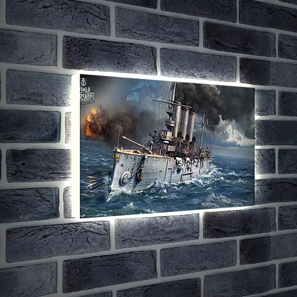 Лайтбокс световая панель - world of warships, ship, sea