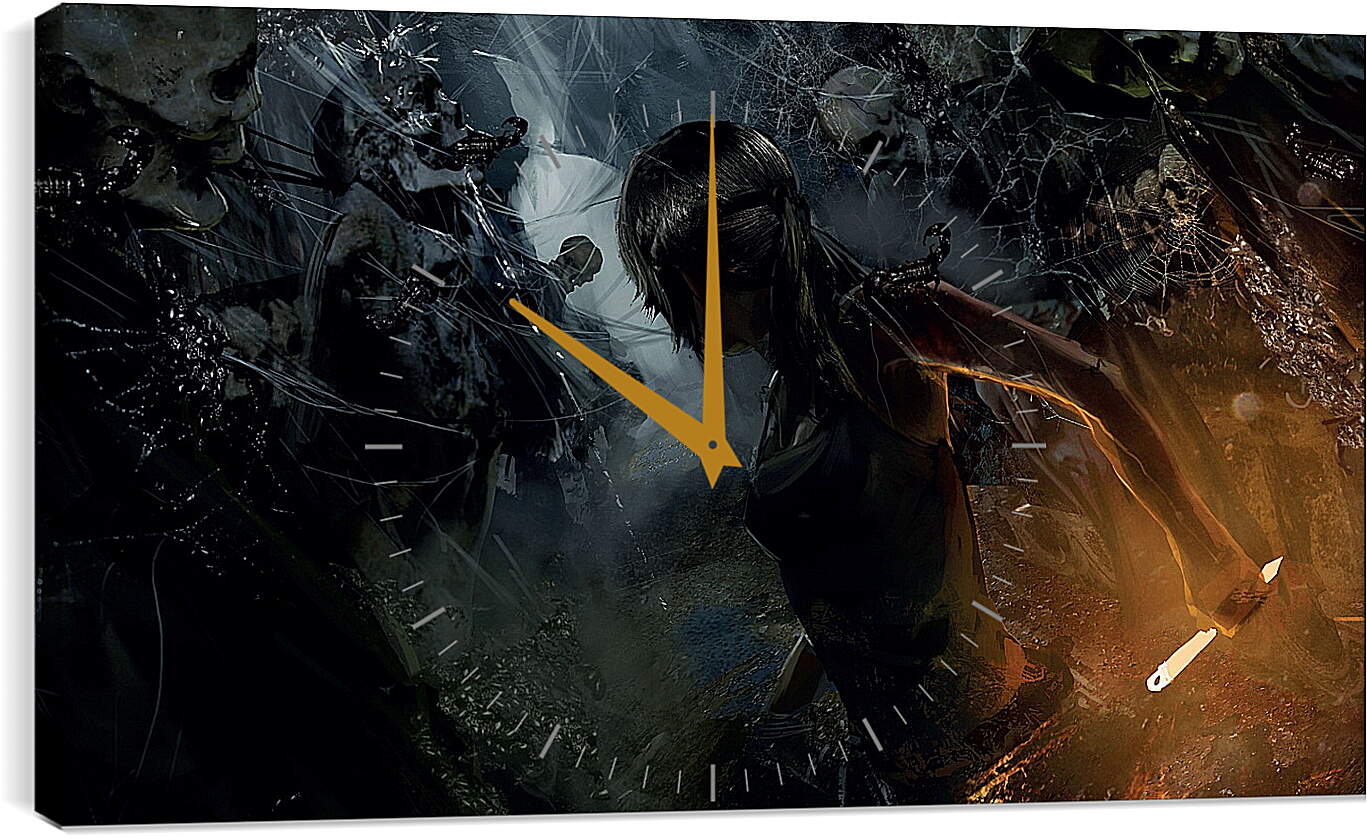Часы картина - rise of the tomb raider, tomb raider, lara croft