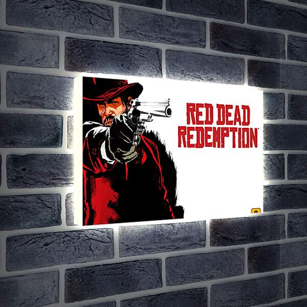 Лайтбокс световая панель - red dead redemption, cowboy, hat
