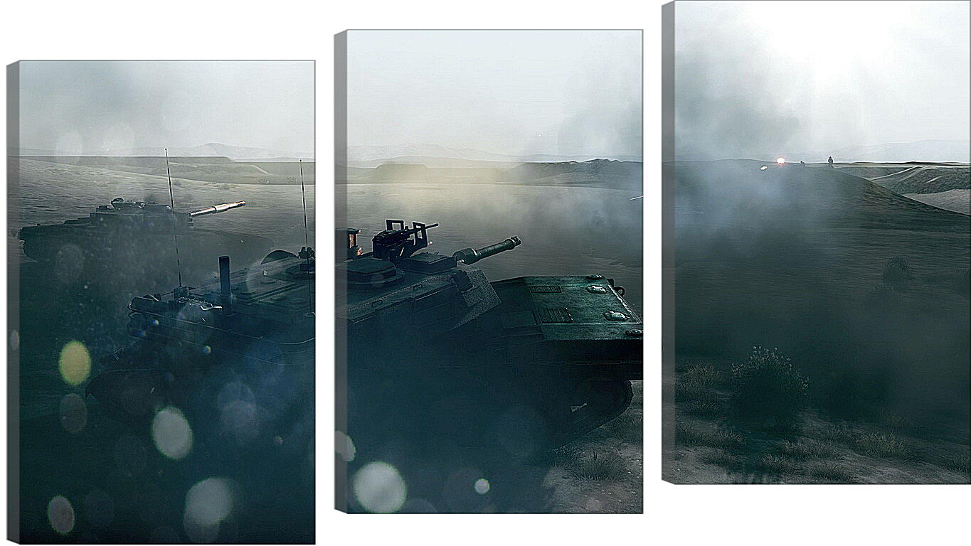Модульная картина - battlefield 3, tanks, mountain