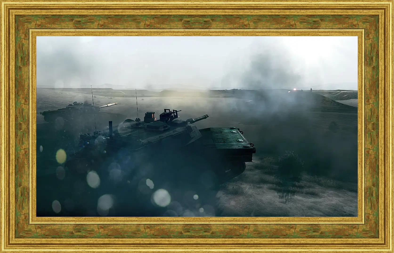 Картина в раме - battlefield 3, tanks, mountain