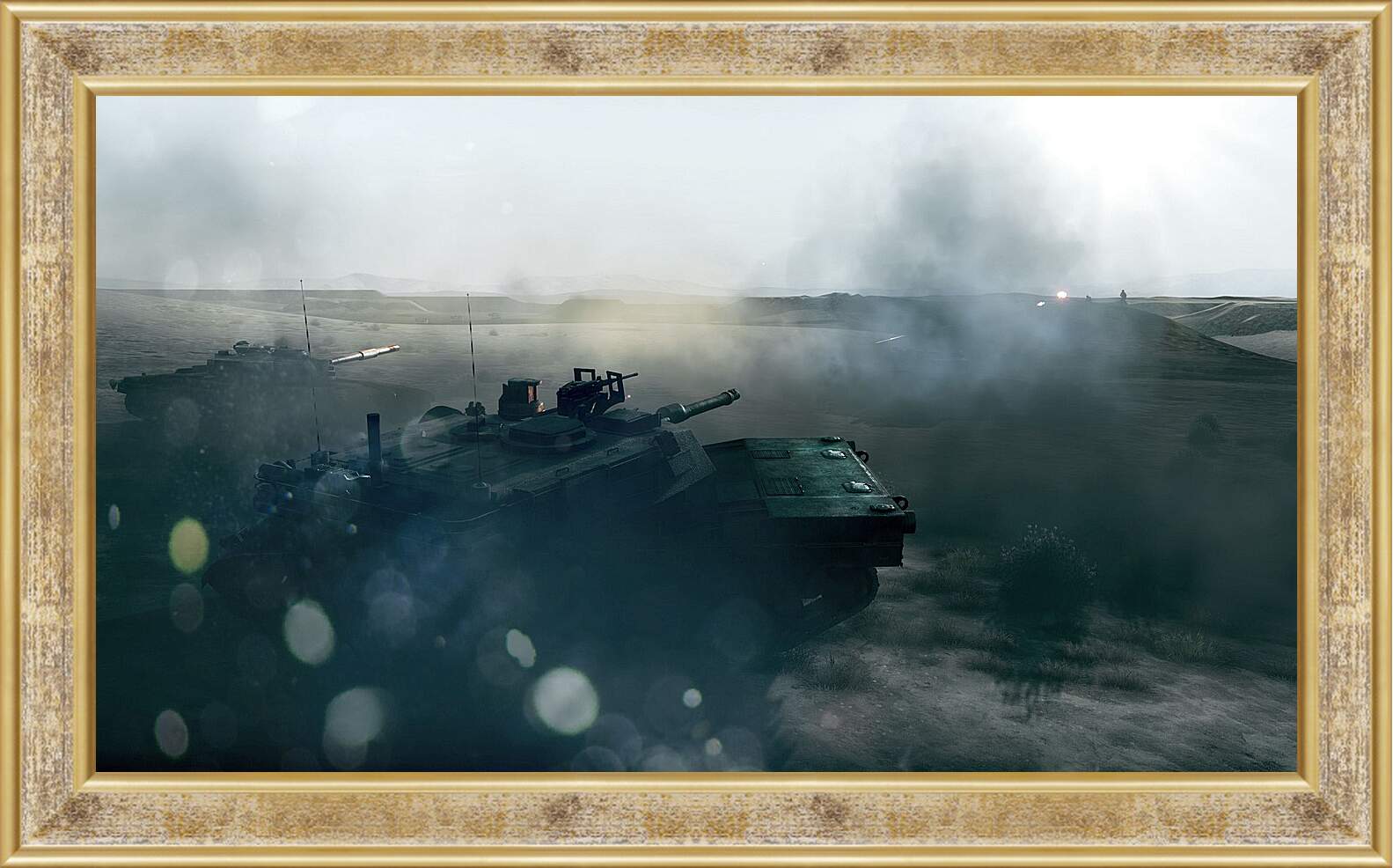 Картина в раме - battlefield 3, tanks, mountain