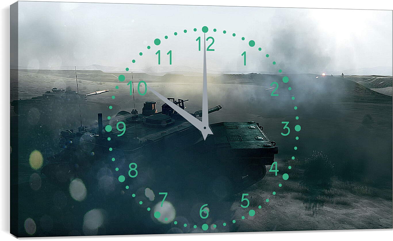 Часы картина - battlefield 3, tanks, mountain