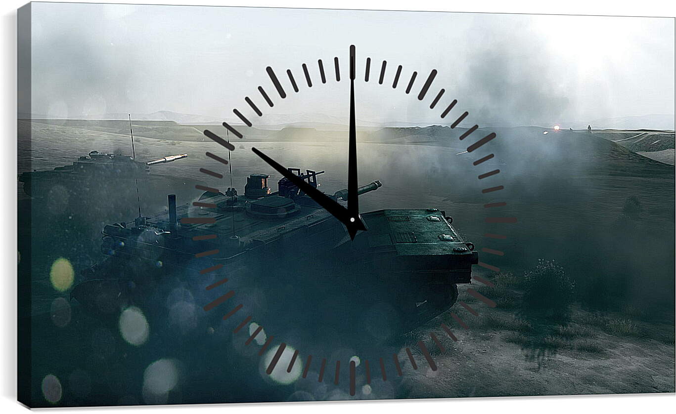 Часы картина - battlefield 3, tanks, mountain