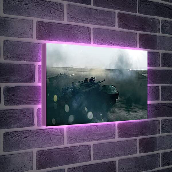 Лайтбокс световая панель - battlefield 3, tanks, mountain