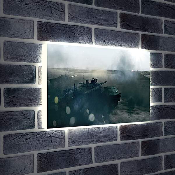 Лайтбокс световая панель - battlefield 3, tanks, mountain