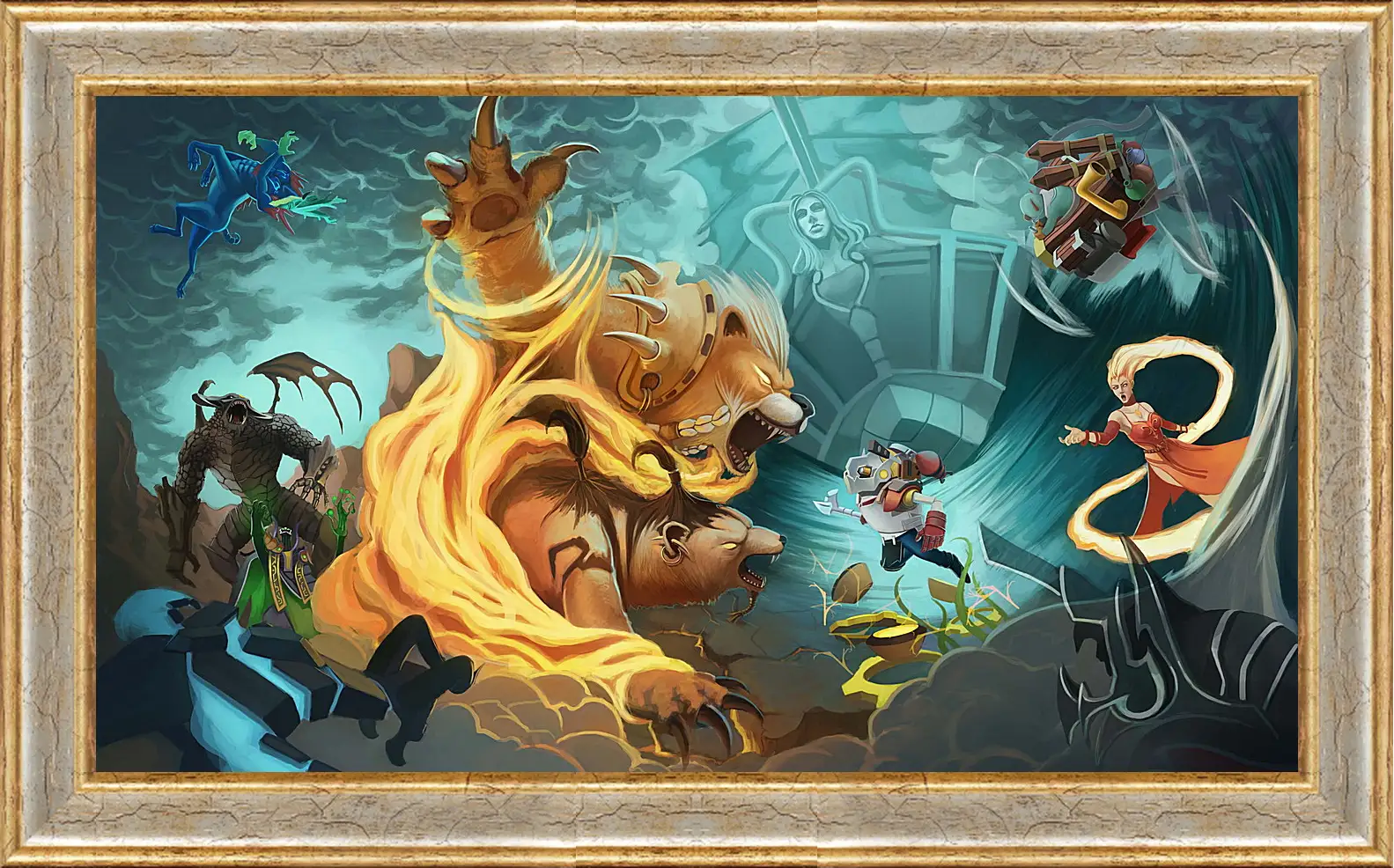 Картина в раме - epic battle, dota 2, heroes